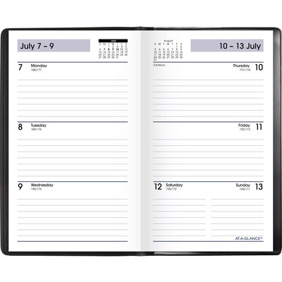 2025-2026 AT-A-GLANCE DayMinder 3.5" x 6" Academic Weekly Planner, Black (AY48-00-26)