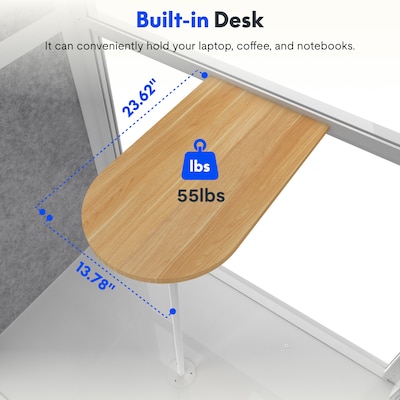 FlexiSpot WorkCube Series Sound Absorbing 2 Person Privacy Booth, White (EP2FW-KIT)
