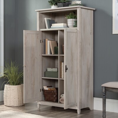 Sauder Edge Water 60"H Storage Cabinet with 5 Shelves, Chalked Chestnut (434766)