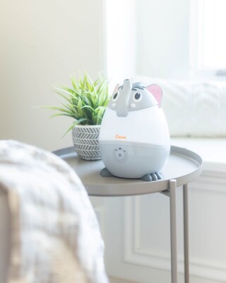 Crane Mini Elephant Ultrasonic Cool Mist Tabletop Humidifier, 0.5-Gallon, Gray (EE-8260)