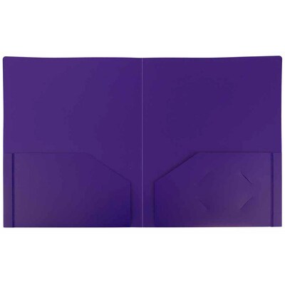 JAM Paper Heavy Duty 2-Pocket Plastic Presentation Folders, Assorted Fashion Colors, 6/Pack (383HFASSRT)