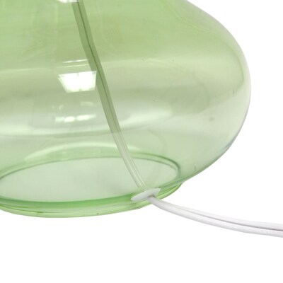 Creekwood Home Modern Glass 13.75" LED Table Lamp, Green/White (CWT-1014-GW)