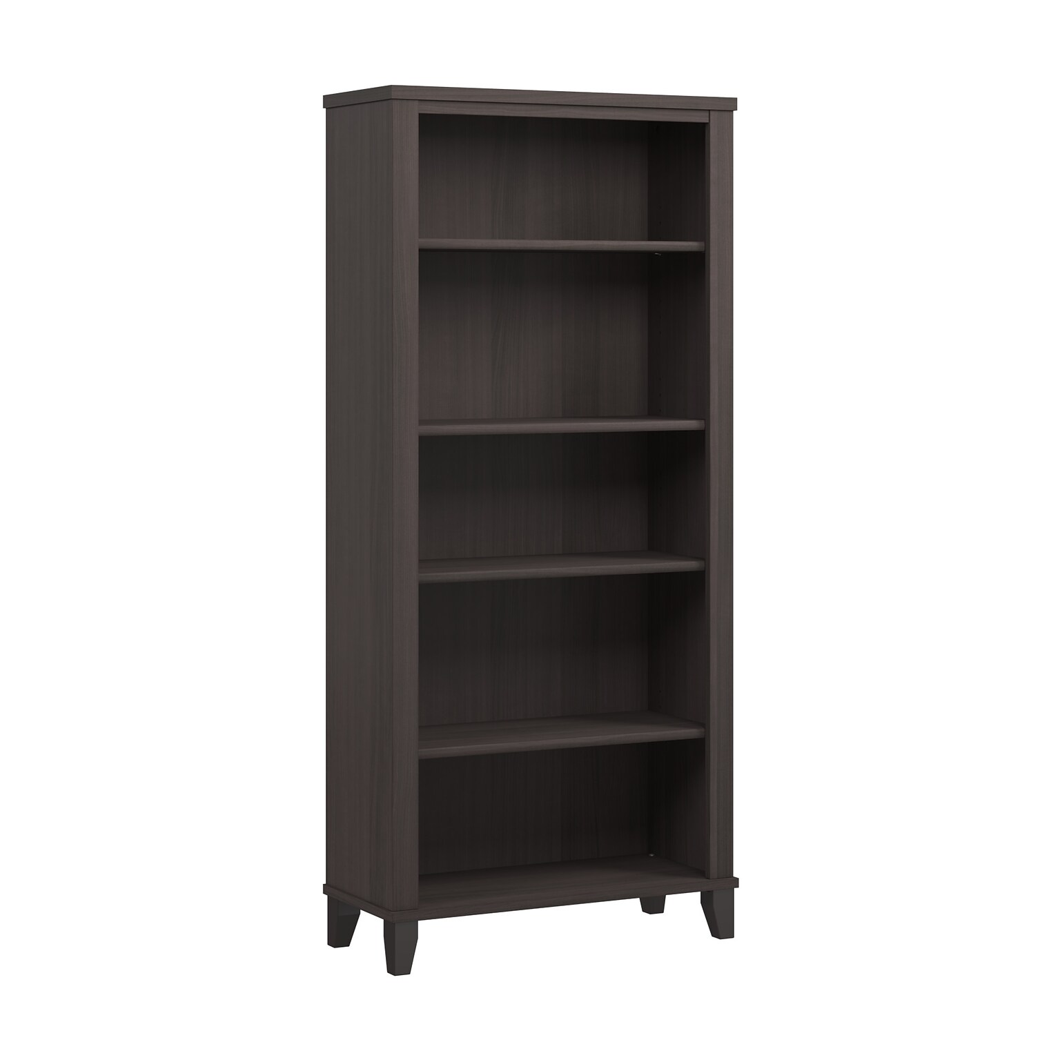 Bush Furniture Somerset 65H 5-Shelf Bookcase with Adjustable Shelves, Storm Gray Laminate (WC81565)