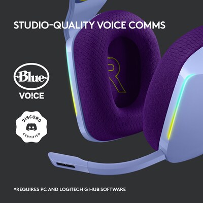 Logitech G Series G733 Wireless Over-the-Ear Gaming Headset, Lilac (981-000889)