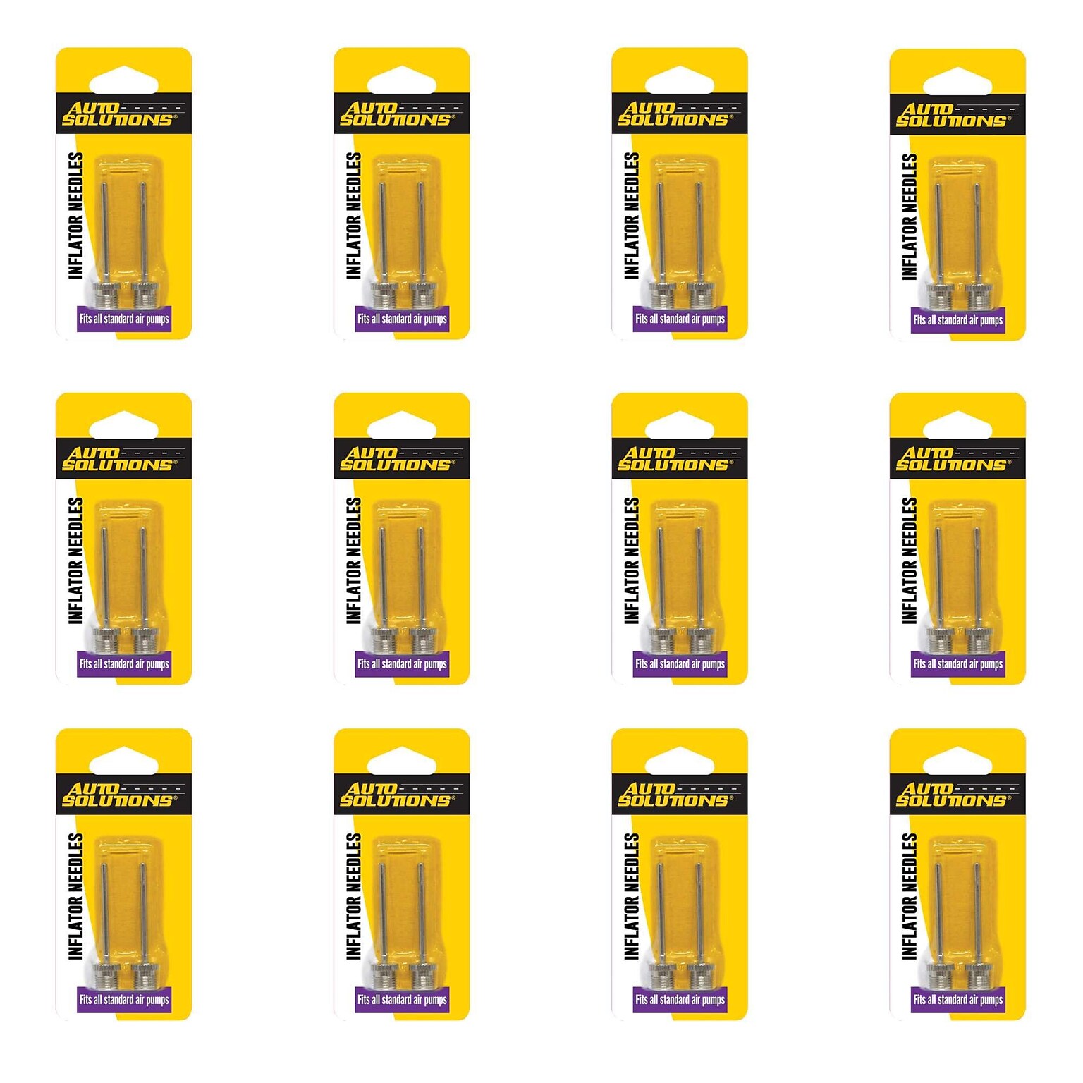Auto Solutions All Purpose Inflator Needles, 2 Needles/Pack, 12 Packs/Box, 12 Boxes/Carton (14344)