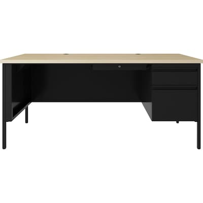 Lorell Fortress Series 66" W Right-Pedestal Desk, Black (LLR66906)