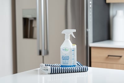 Simpleaf Clean Carpet Spot and Stain Remover with Easy Refill Bottle, Fresh Meadow Breeze, 2.5 Gallon (SSRBIB012.5GFMB)