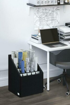 AdirOffice Vertical File Cabinet, 22.24"H x 15.55"W x 15.55"D, Black (ADI627-WBLK)