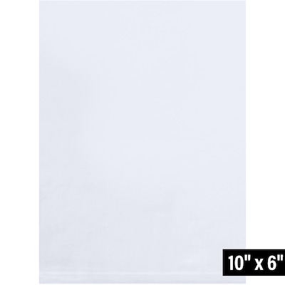 6 x 10 Layflat Poly Bag, 2 Mil, Clear, 1000/Carton (PB445)