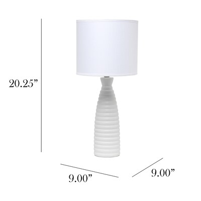 Simple Designs Alsace Bottle Table Lamp, Off White (LT2076-OFF)