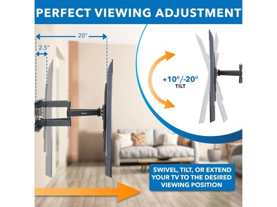 Mount-It! Full-Motion Outdoor TV Wall Mount, 110 lbs. Max. (MI-396)