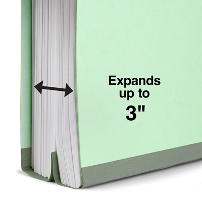 Staples® 60% Recycled Classification Folders, 3" Expansion, Letter Size, Light Green, 25/Box (TR18354)
