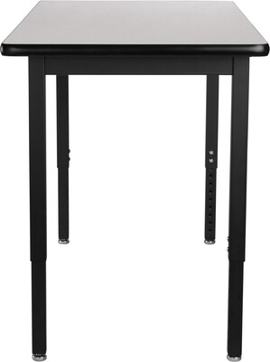 NPS HD Series Height Adjustable Heavy Duty Steel Table, 30" x 72", Black Frame/Grey Nebula HPL Top (HDT3-3072HGY)