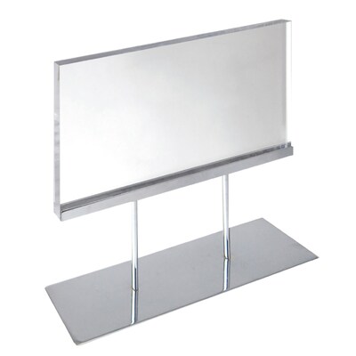 Azar Medium Acrylic Block Sign Holder On Chrome Stand For Counter (104566)