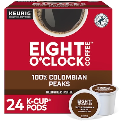 Eight O'Clock Colombian Coffee Keurig® K-Cup® Pods, Medium Roast, 24/Box (6407)