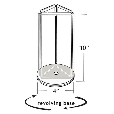 Azar Displays 4 x 10 Three-Sided Revolving Sign and Menu Holder, Top Loading, White Acrylic (193728-WHT)