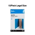 Quill Brand® End-Tab Partition Folders, 2 Partitions, 6 Fasteners, Cobalt Blue, Legal, 15/Box (74902