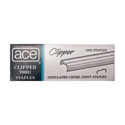 Ace Undulated Clipper 1/4 Length Standard Staples, Full Strip, 5000/Box (ACE-70001)