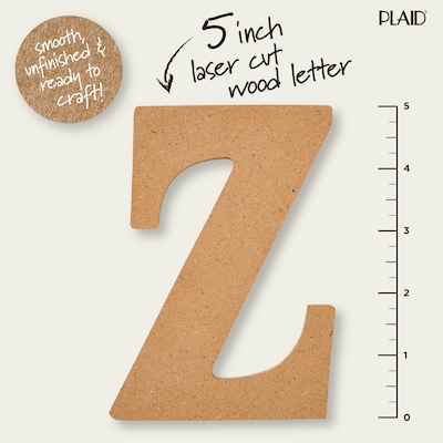Plaid MDF Letters, 5", Brown Oxide, 12/Pack (PDE63579-12)