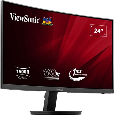 ViewSonic VA Series 24 Curved 100 Hz LED Monitor, Black (VA2416C)