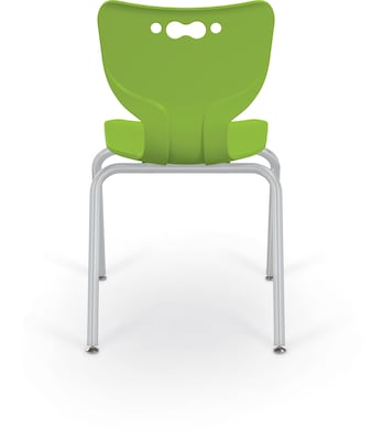 MooreCo 18" Hierarchy Student Chair with 4 Legs, Green/Platinum Base (703673561945)