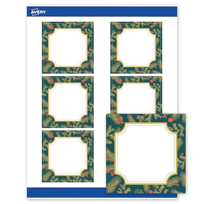 Avery Square Multipurpose Labels, 3 x 3, White, 60/Pack (19479370503)