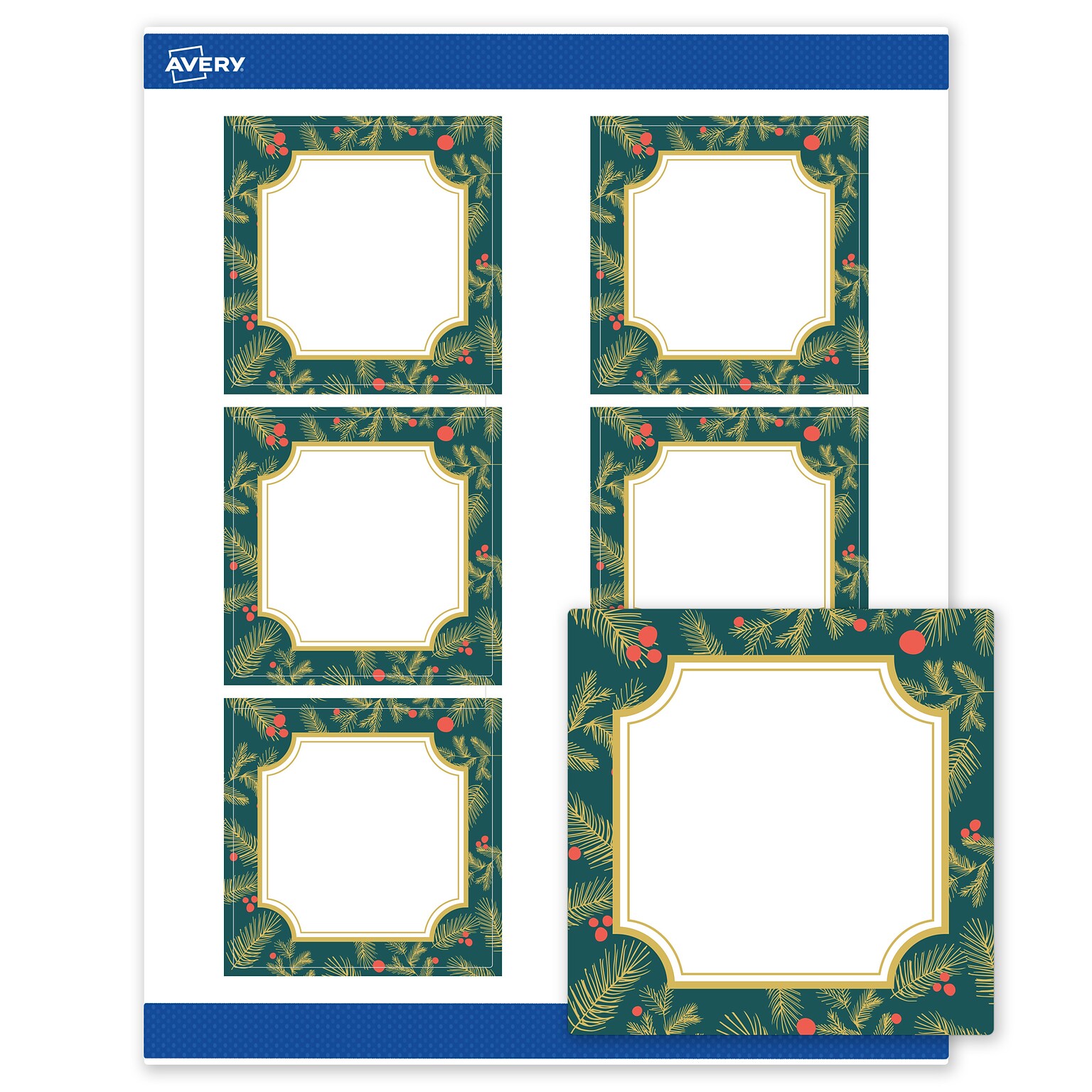 Avery Square Multipurpose Labels, 3 x 3, White, 60/Pack (19479370503)
