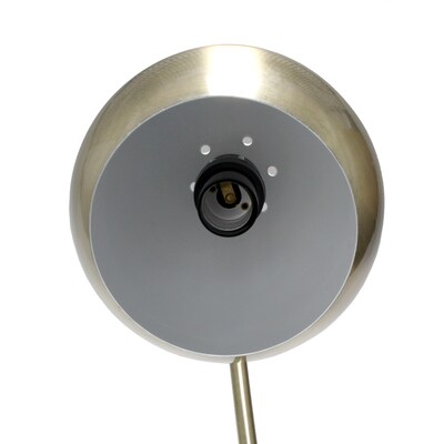 Lalia Home Mid Century Curved Table Lamp with Dome Shade, Antique Brass (LHT-5031-AB)