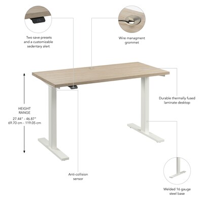 Bush Business Furniture Move 60 Series 48"W Electric Adjustable Standing Desk, Natural Elm (M6S4824NEWK)