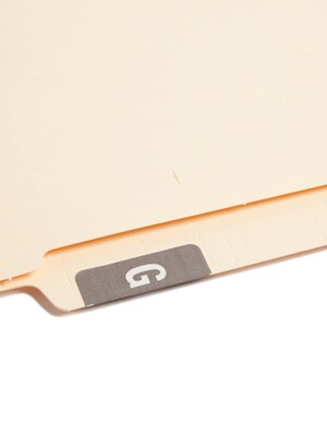 Smead® Alpha-Z Color-Coded Second Letter "G" Labels, 10 Labels Per Sheet, Gray, 1"H x 1 5/8"W, 100 Labels/Pk