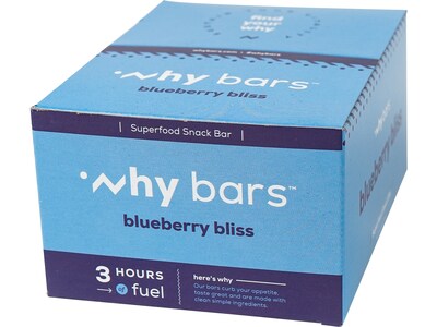 Why Bars Gluten-Free Blueberry Bliss Superfood Energy Bar, 2.04 oz., 12 Bars/Box (WB6)