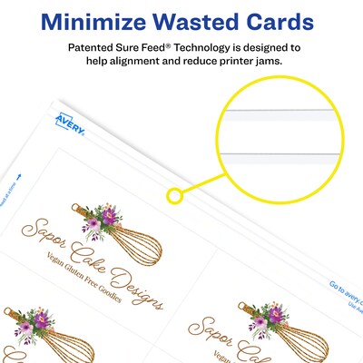 Avery Clean Edge Business Cards, 2" x 3 1/2", Matte White, 200/Pack (5871)