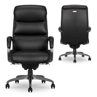 La-Z-Boy Aberdeen Ergonomic Bonded Leather Swivel Executive Chair, Black (51545-BLK)