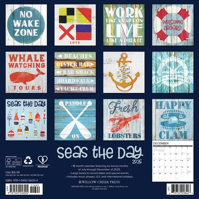 2026 Willow Creek Seas the Day 12 x 12 Monthly Wall Calendar (56004)