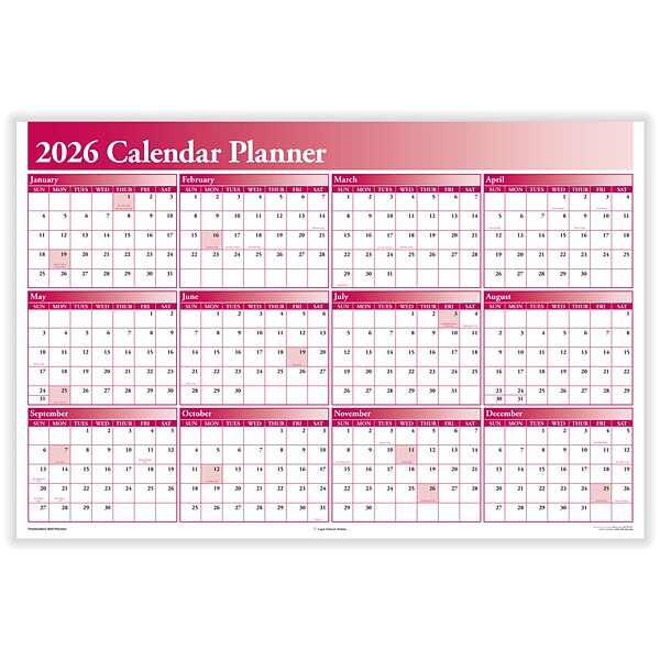 2022 Erasable Wall Calendar By AT-A-GLANCE, 24" X 36", Extra Large
