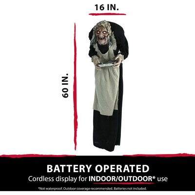 Haunted Hill Farm Life-Size Animatronic Zombie Maid (HHLADY-4FLSA)
