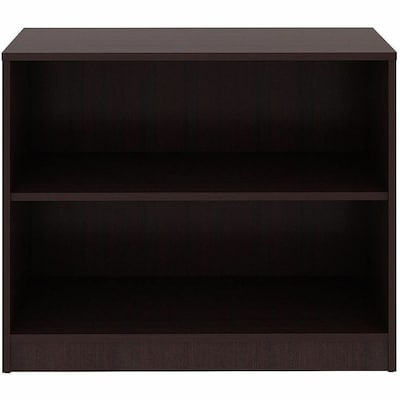 Lorell Essentials 30 2-Shelf Bookcase with Adjustable-Shelves, Espresso Laminate (LLR18249)