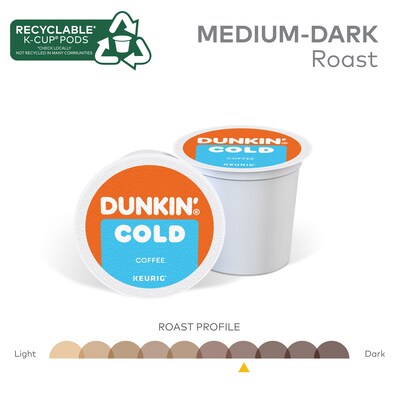 Dunkin' Cold Iced Coffee Keurig® K-Cup® Pods, Medium Dark Roast, 22/Box (5000369251)