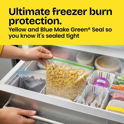 Glad Zipper Freezer Storage Bags, Quart, 20 Bags/Box (57035)