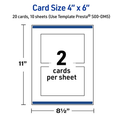 Avery Double Black Border Matte Blank Card, White, 20/Pack (S00-DM5)