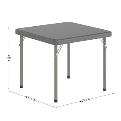 Flash Furniture Paige Square Kid's Folding Table, 24" x 24", Granite Gray (RB2424KIDGY)