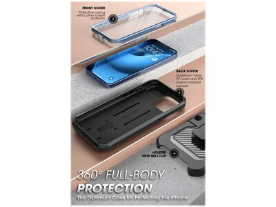 SUPCASE Unicorn Beetle PRO Metallic Blue Rugged Case for iPhone 14 (SUP-iPhone2021/22-6.1-UBPro-SP-Tilt)