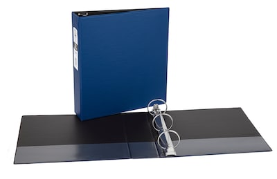 Avery Economy 2" 3-Ring Non-View Binders, Round Ring, Blue/Black Interior (03500)