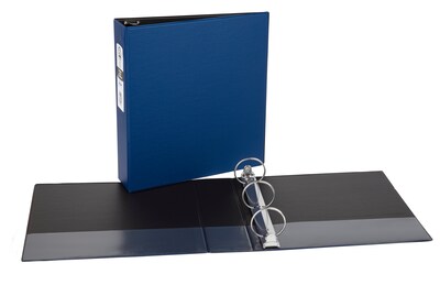 Avery Economy 2" 3-Ring Non-View Binders, Round Ring, Blue/Black Interior (03500)