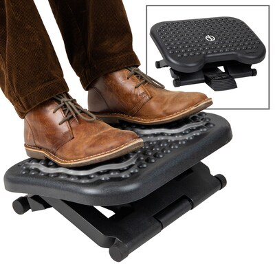Mind Reader Tilt Adjustable Ergonomic Foot Rest, Black, 2/Pack (2FTREST-BLK)
