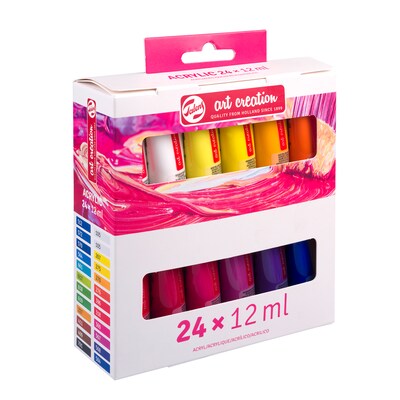 Talens Art Creation Acrylic Paint, Assorted Colors, 12mL, 24/Set (TLN9021824M)