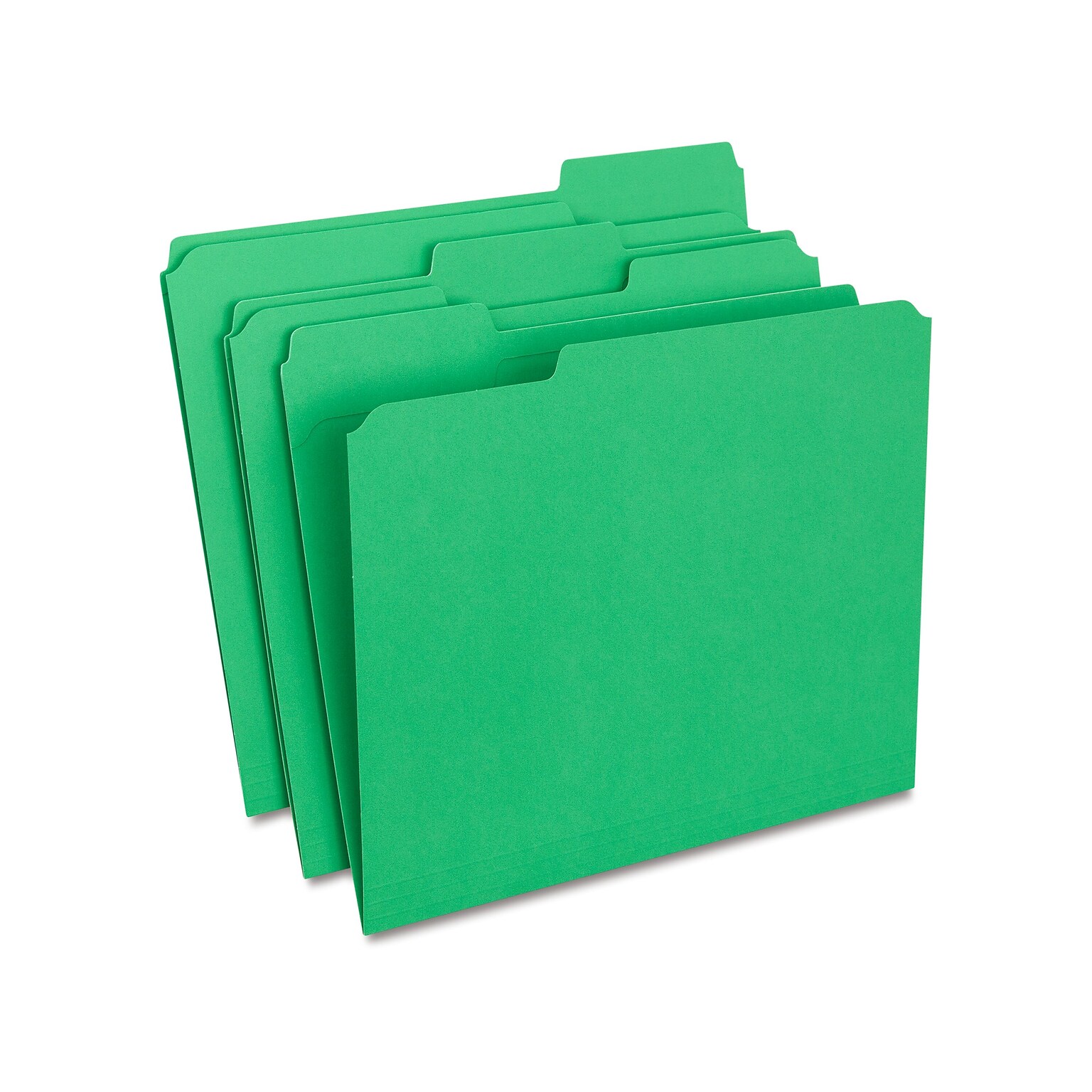 Staples Reinforced File Folders, 1/3-Cut Tab, Letter Size, Green, 100/Box (ST508960-CC)