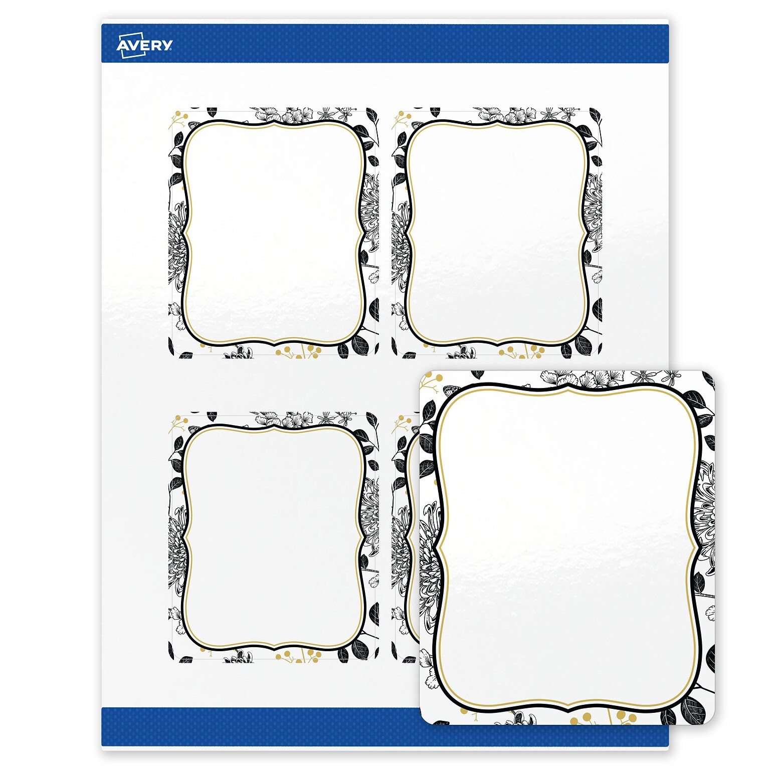 Avery Rectangle Laser/Inkjet Multipurpose Labels, 4 x 3-1/3, White, 40/Pack (19479371036)