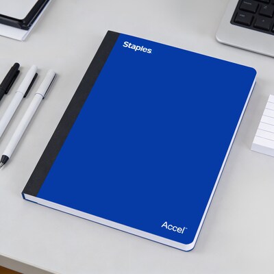 Staples Premium 3-Subject Notebook, 8.5" x 11", College Ruled, 150 Sheets, Blue (ST58330)