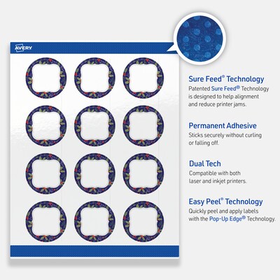 Avery Circle Multipurpose Labels, 2" Dia., White, 120/Pack (19479370628)